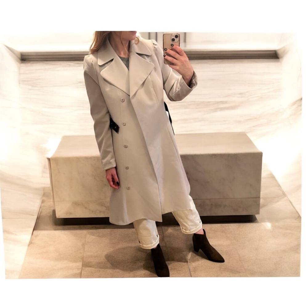 Elegant H&M Stone Gray Trench Coat